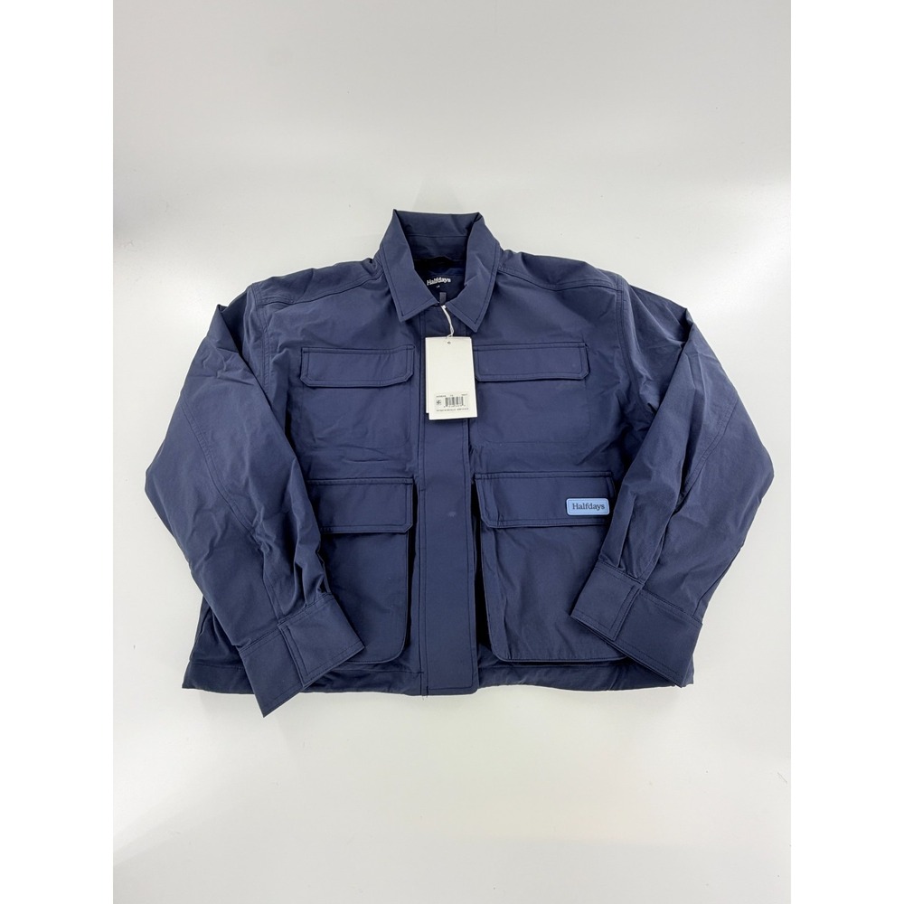 Halfdays Nan Field Jacket Navy Blue Full Zip Women Size L NWT 1WT0201-W1023